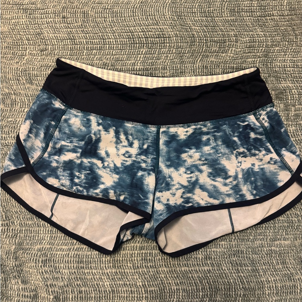 lululemon athletica Blue Tie-Dye Athletic Shorts